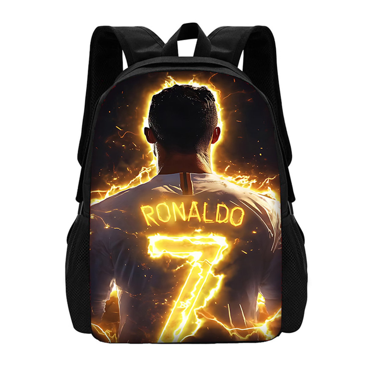 NO. 10 Football Player Soccer Messi Backpack CR7 R-Ronaldo School Backpack - ChildAngle