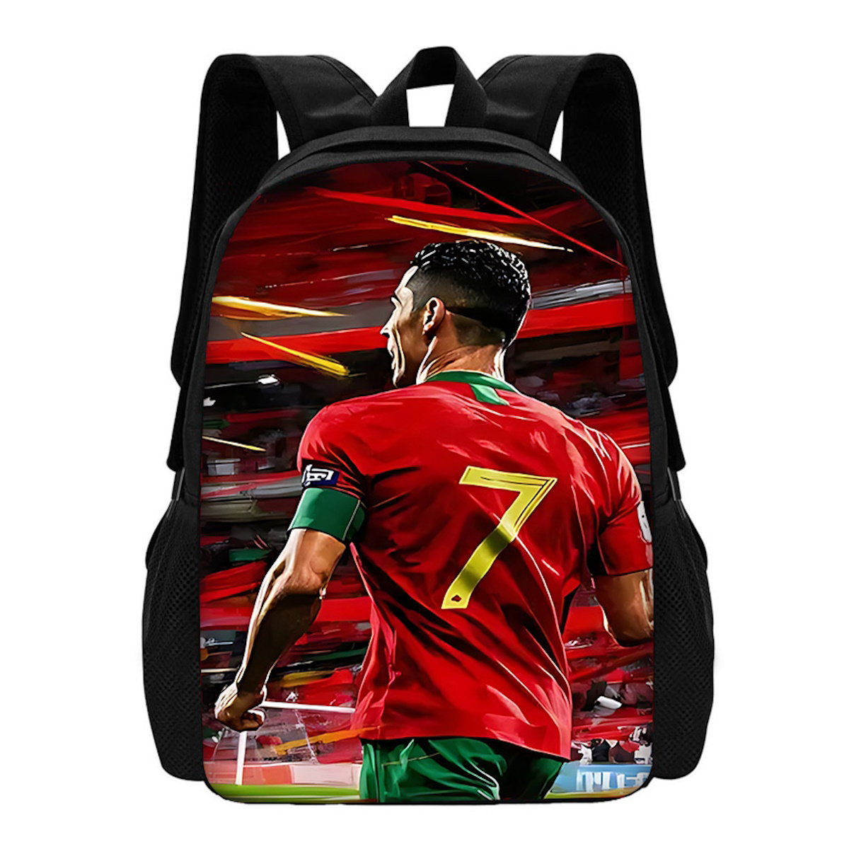 NO. 10 Football Player Soccer Messi Backpack CR7 R-Ronaldo School Backpack - ChildAngle