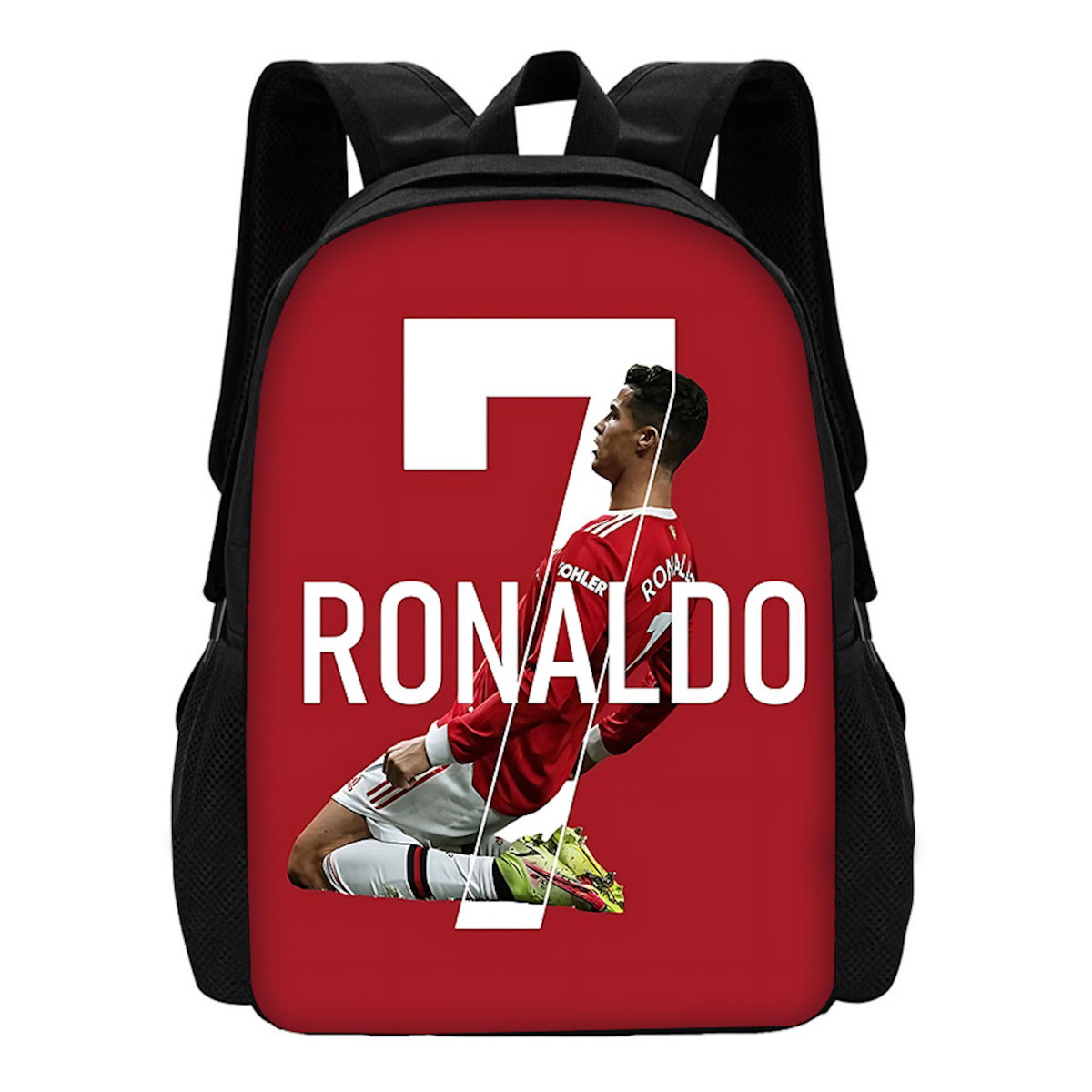 NO. 10 Football Player Soccer Messi Backpack CR7 R-Ronaldo School Backpack - ChildAngle