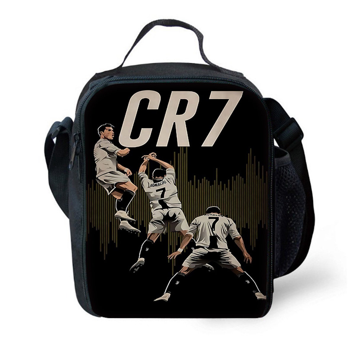 NO. 10 Football Player Soccer Messi Lunch Bag CR7 R-Ronaldo School Lunch Bags - ChildAngle