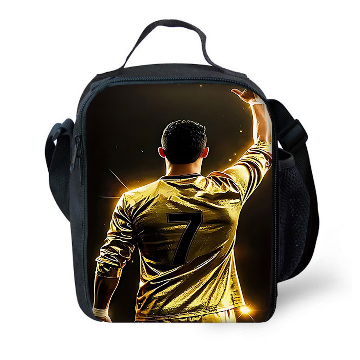 NO. 10 Football Player Soccer Messi Lunch Bag CR7 R-Ronaldo School Lunch Bags - ChildAngle