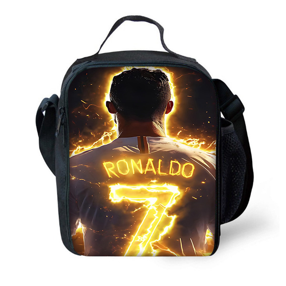 NO. 10 Football Player Soccer Messi Lunch Bag CR7 R-Ronaldo School Lunch Bags - ChildAngle
