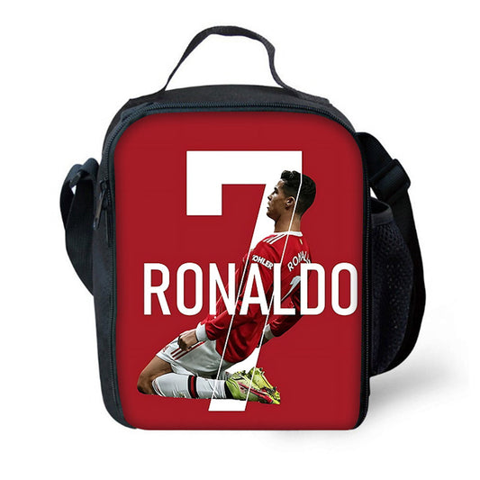 NO. 10 Football Player Soccer Messi Lunch Bag CR7 R-Ronaldo School Lunch Bags - ChildAngle