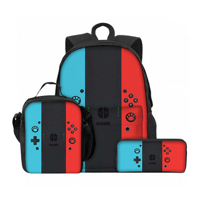 3er-Set Game Console Rucksack, Lunchbox und Federmäppchen