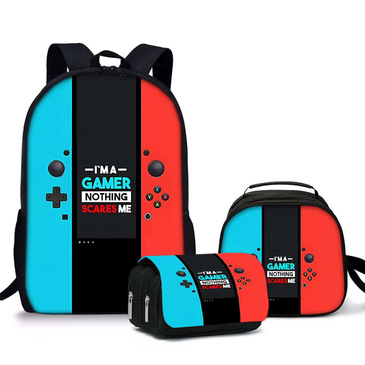3PCS Game Console Switch Backpack Lunchbox and Pencil Case Set - ChildAngle
