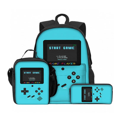 3er-Set Game Console Rucksack, Lunchbox und Federmäppchen