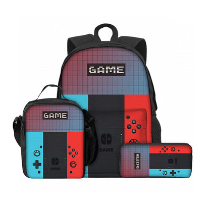3er-Set Game Console Rucksack, Lunchbox und Federmäppchen