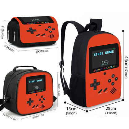 3PCS Game Console Switch Backpack Lunchbox and Pencil Case Set - ChildAngle