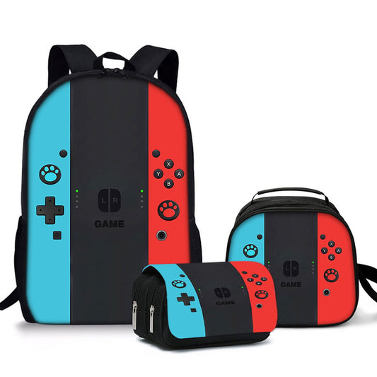 3PCS Game Console Switch Backpack Lunchbox and Pencil Case Set - ChildAngle