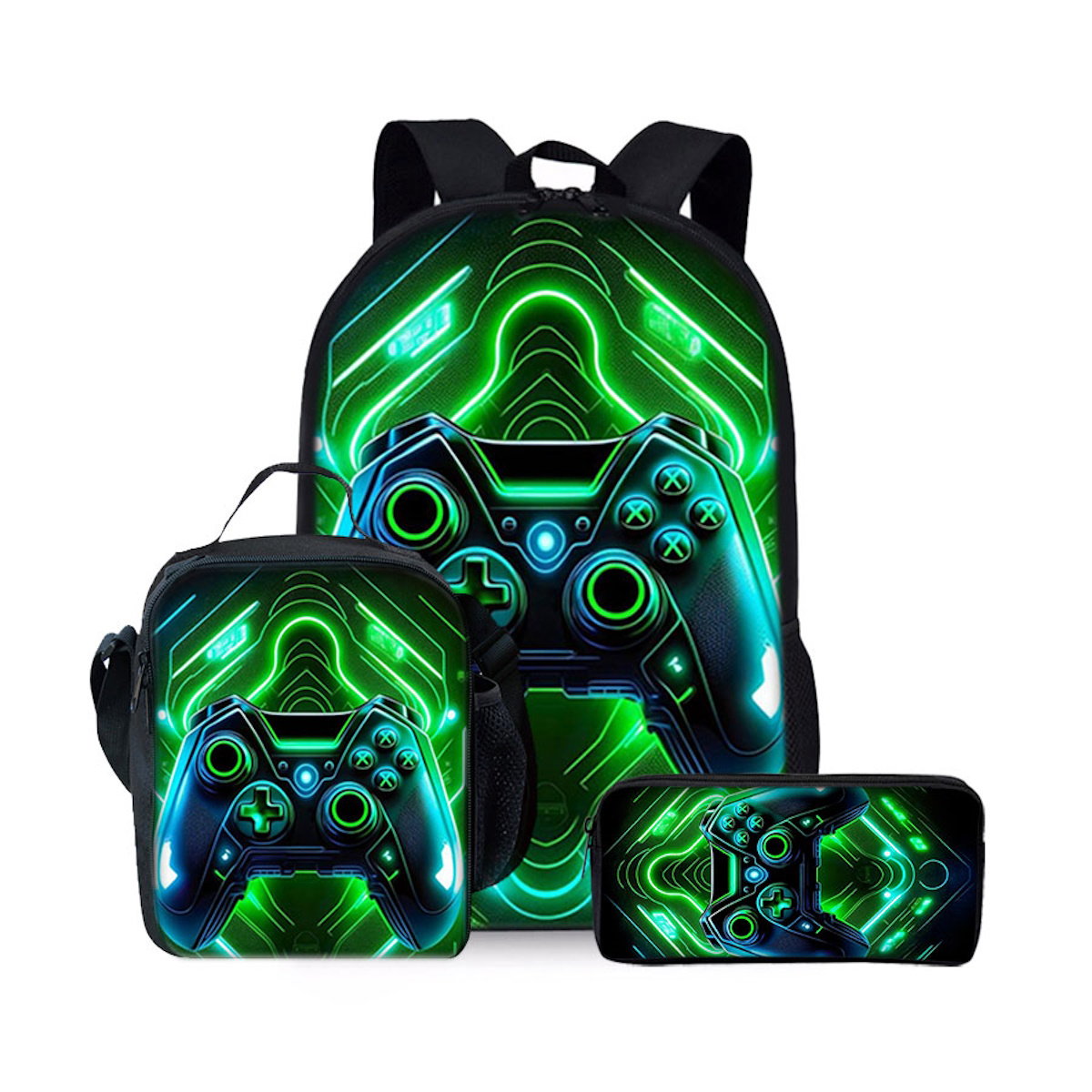 3PCS Game Console Backpack with Lunchbox and Pencil Case Set - ChildAngle
