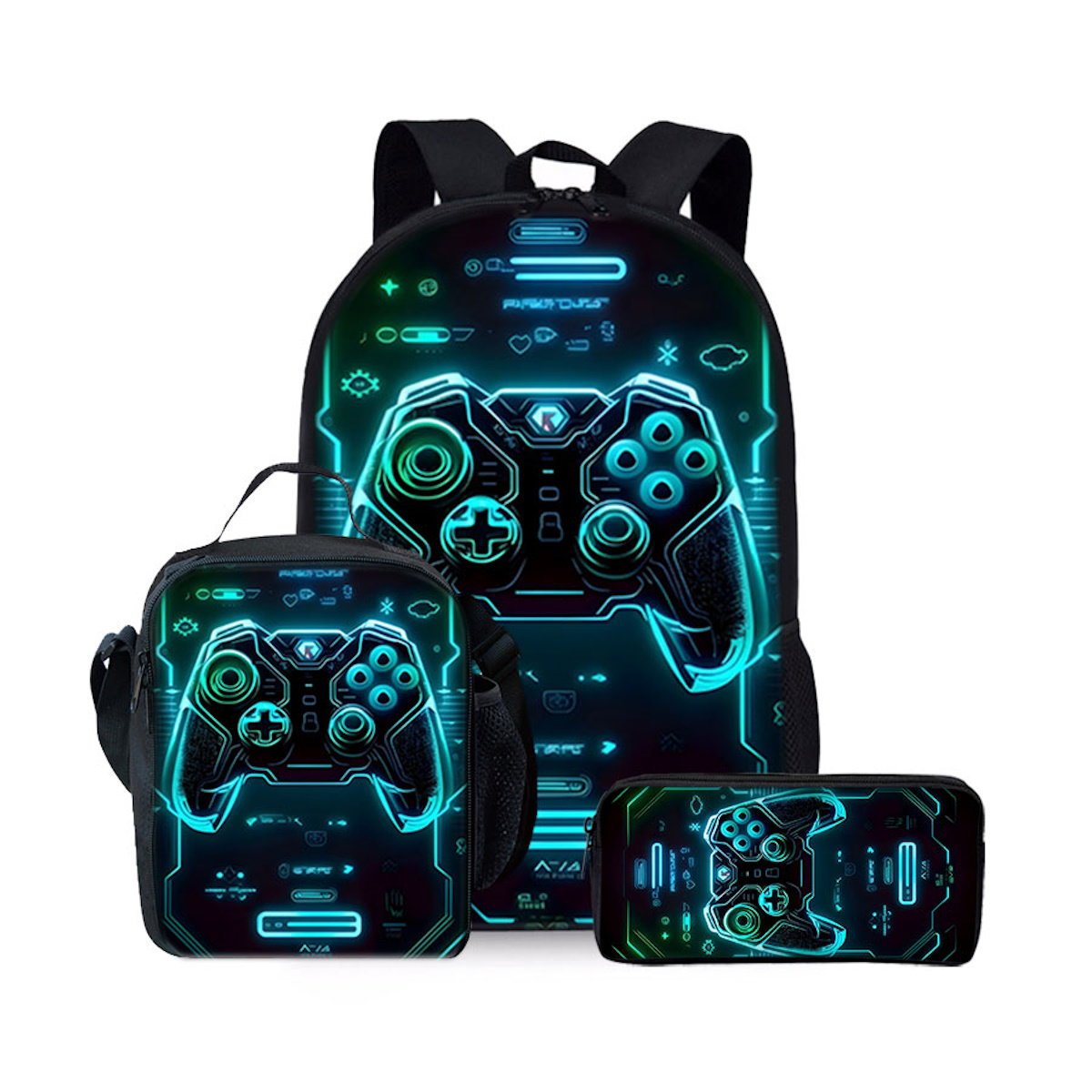 3PCS Game Console Backpack with Lunchbox and Pencil Case Set - ChildAngle