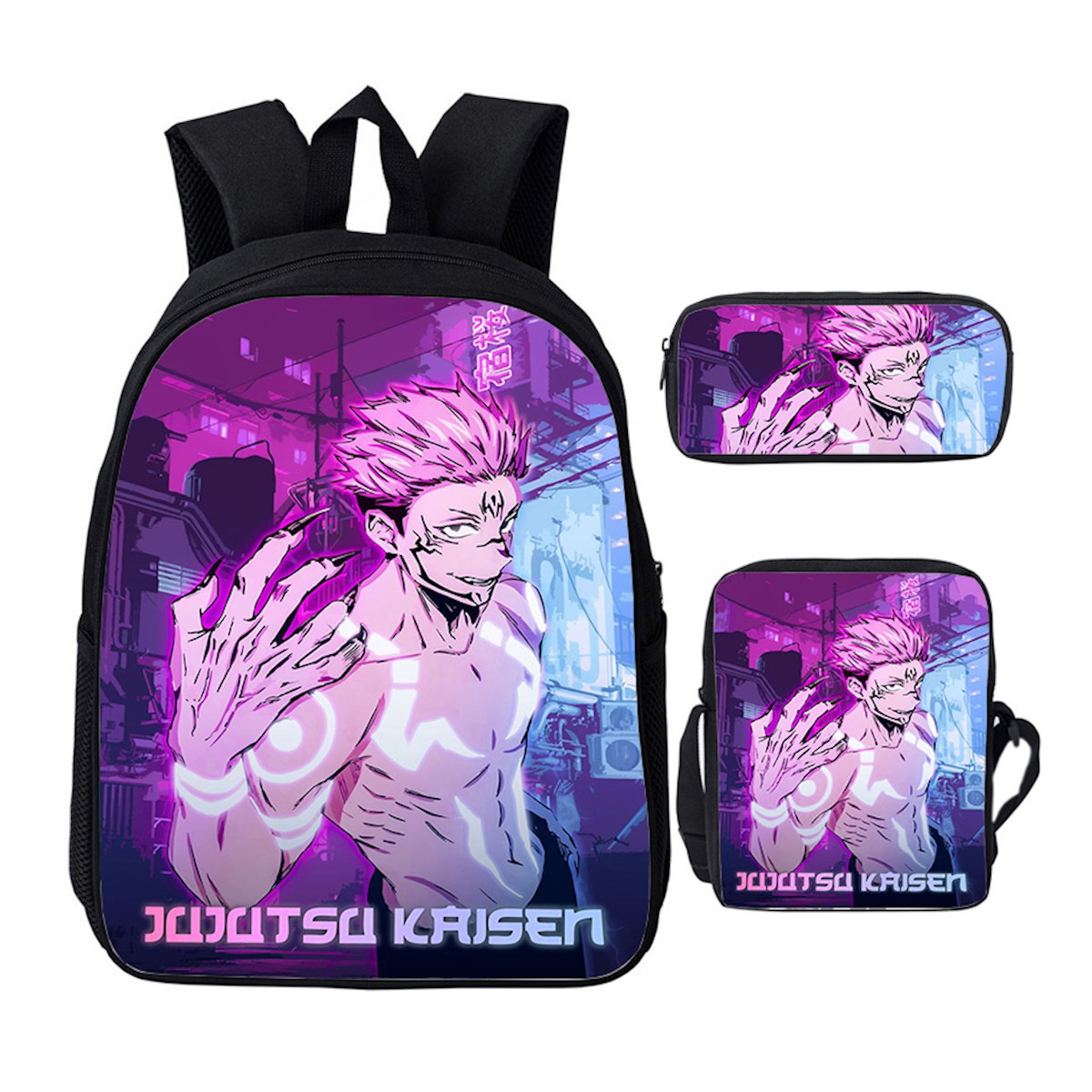 3PCS Jujutsu Kaisen Backpack and Lunchbox Pencil Case Set - ChildAngle