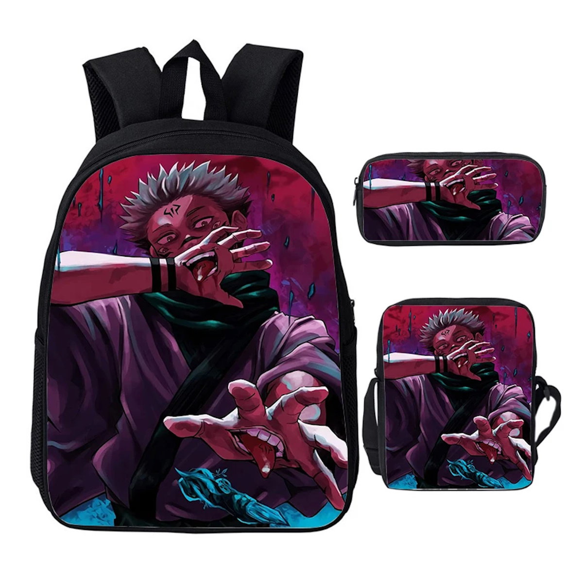 3PCS Jujutsu Kaisen Backpack and Lunchbox Pencil Case Set - ChildAngle