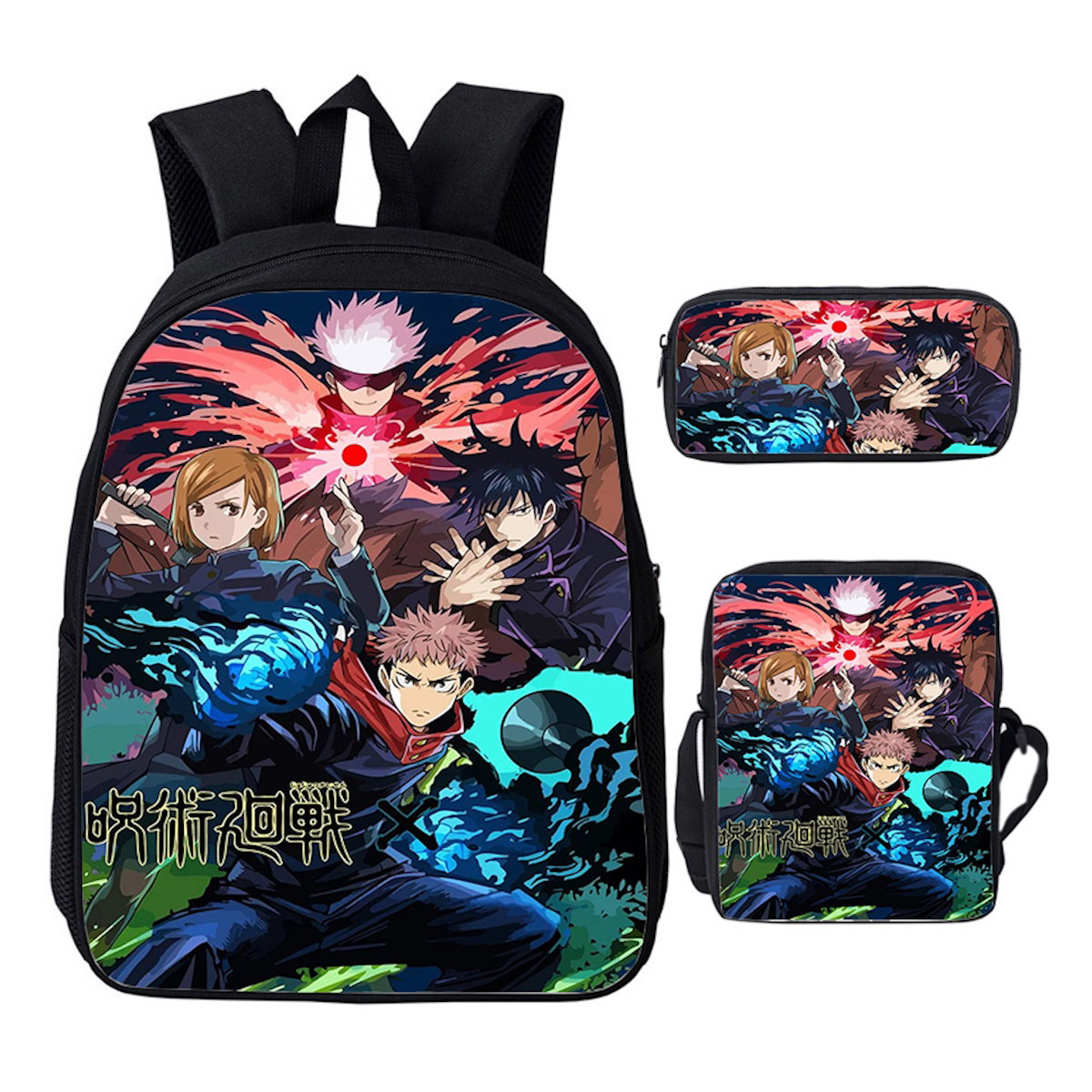 3PCS Jujutsu Kaisen Backpack and Lunchbox Pencil Case Set - ChildAngle