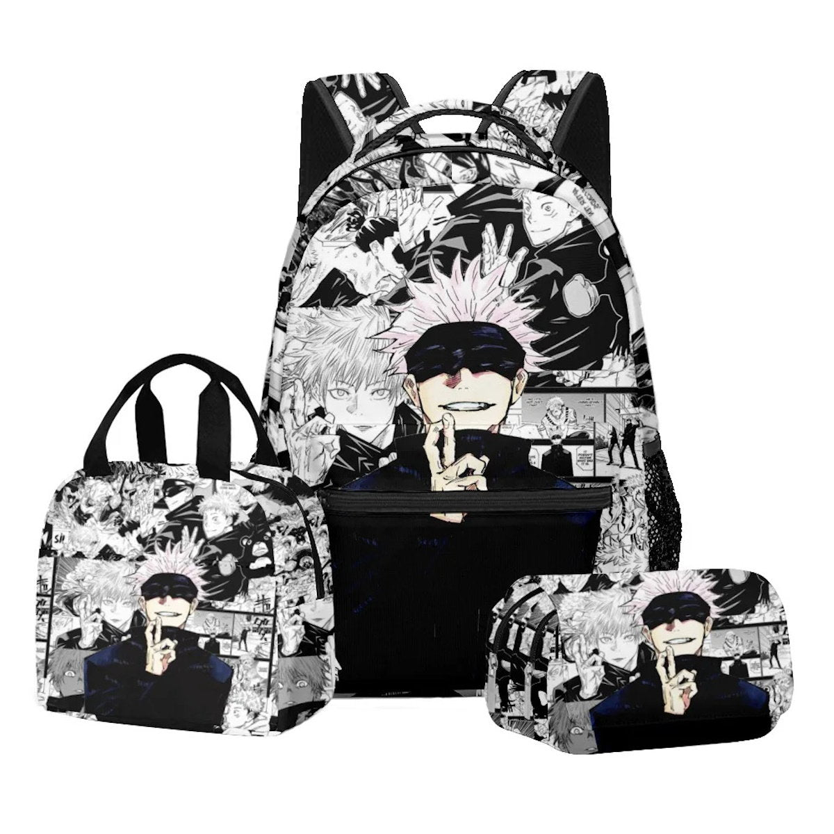 3PCS Jujutsu Kaisen Satoru Gojo Backpack and Lunchbox Pencil Case Set - ChildAngle