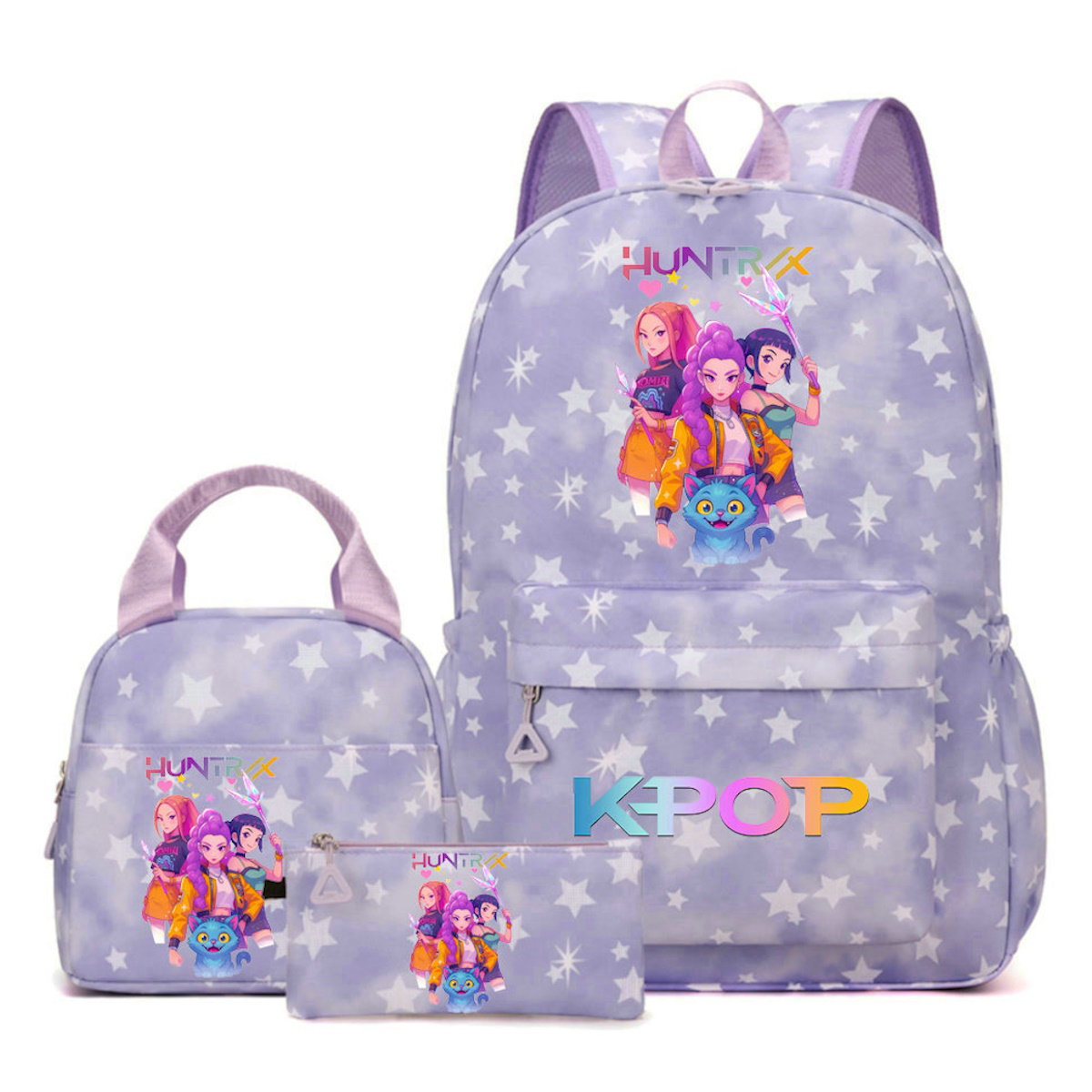 3PCS KPop Demon Hunter Backpack and Lunchbox Pencil Case Set - ChildAngle