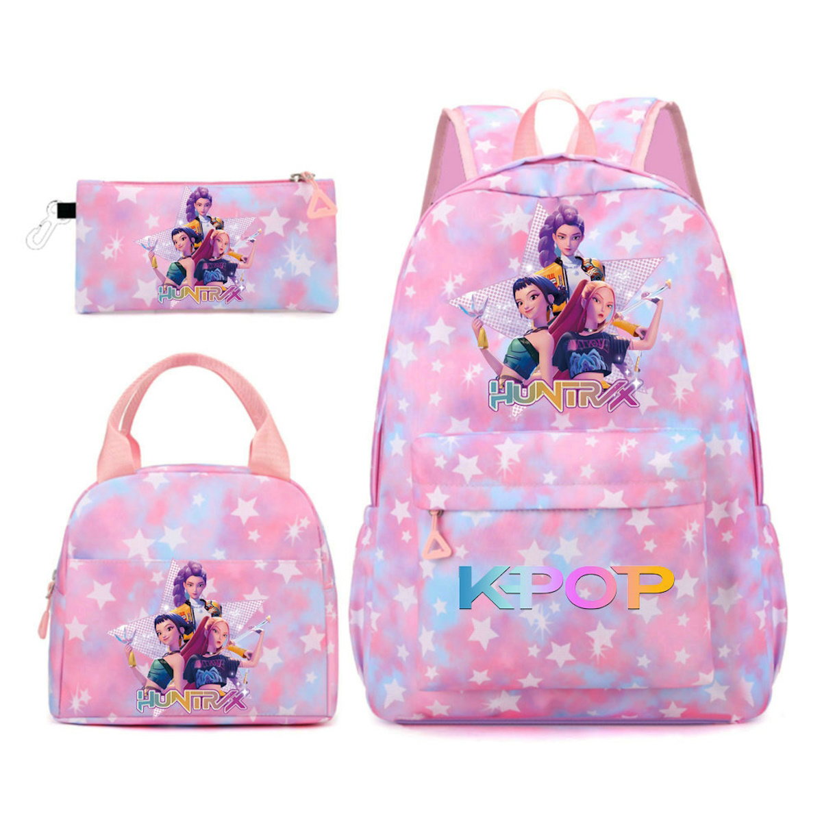 3PCS KPop Demon Hunter Backpack and Lunchbox Pencil Case Set - ChildAngle