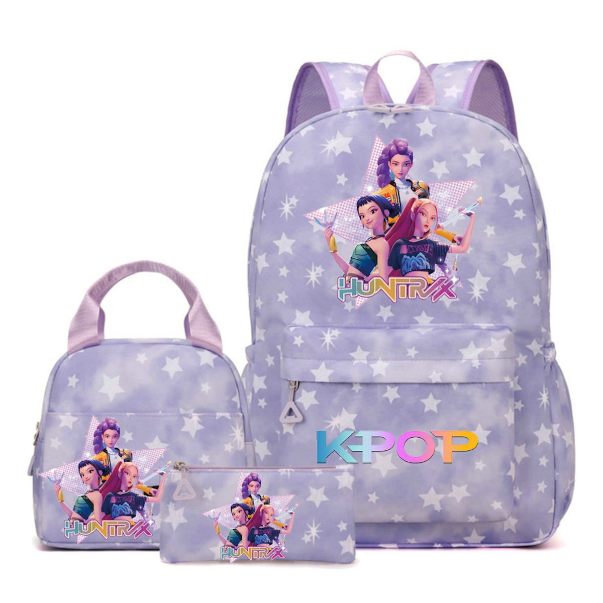 3PCS KPop Demon Hunter Backpack and Lunchbox Pencil Case Set - ChildAngle