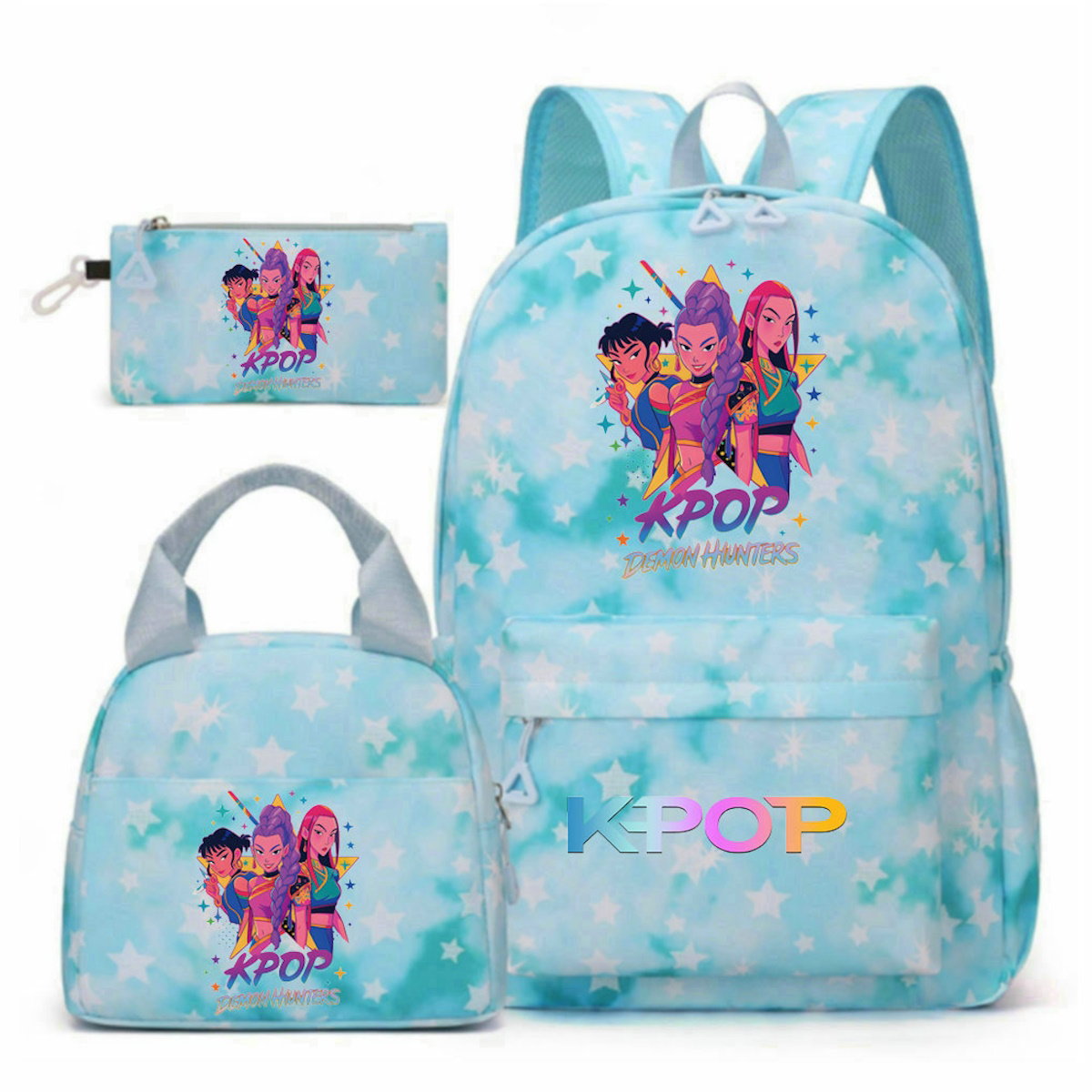 3PCS KPop Demon Hunter Backpack and Lunchbox Pencil Case Set - ChildAngle