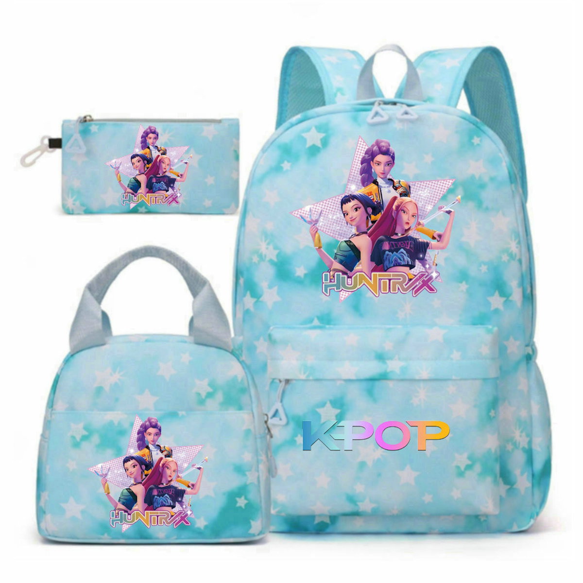 3PCS KPop Demon Hunter Backpack and Lunchbox Pencil Case Set - ChildAngle