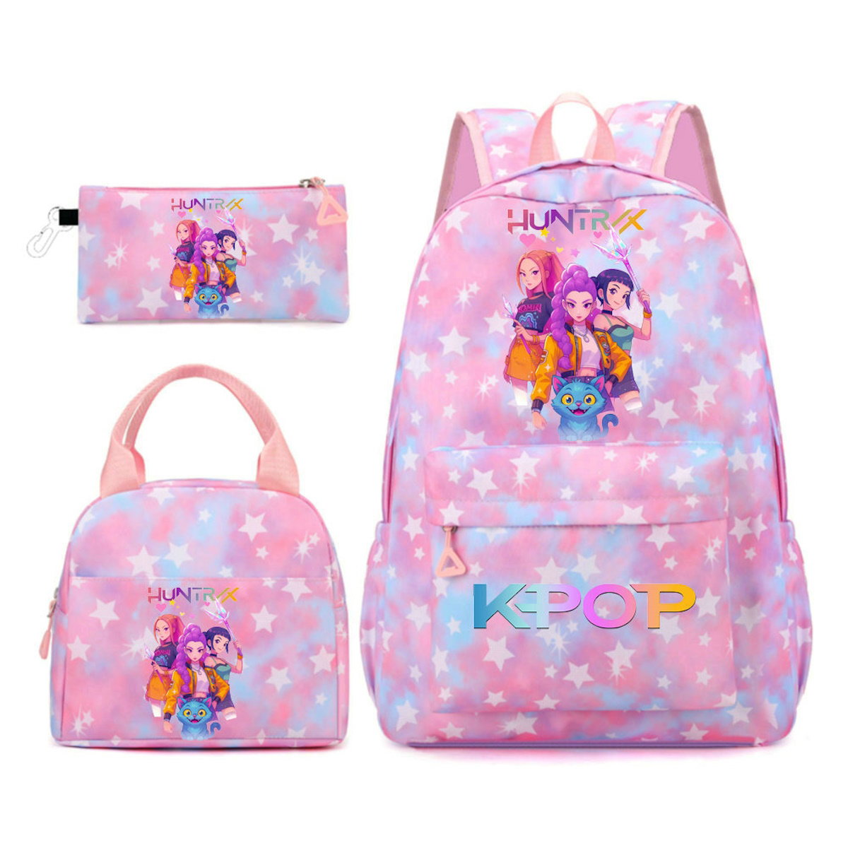 3PCS KPop Demon Hunter Backpack and Lunchbox Pencil Case Set - ChildAngle