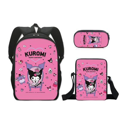 3PCS Kuromi Backpack Lunch Bags and Pencil Case - ChildAngle