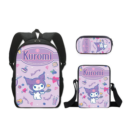 3PCS Kuromi Backpack Lunch Bags and Pencil Case - ChildAngle
