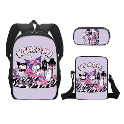 3PCS Kuromi Backpack Lunch Bags and Pencil Case - ChildAngle