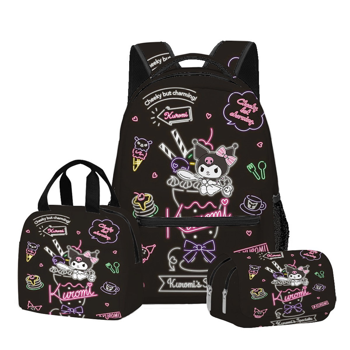 3PCS Kuromi Backpack and Lunchbox Pencil Case Set - ChildAngle