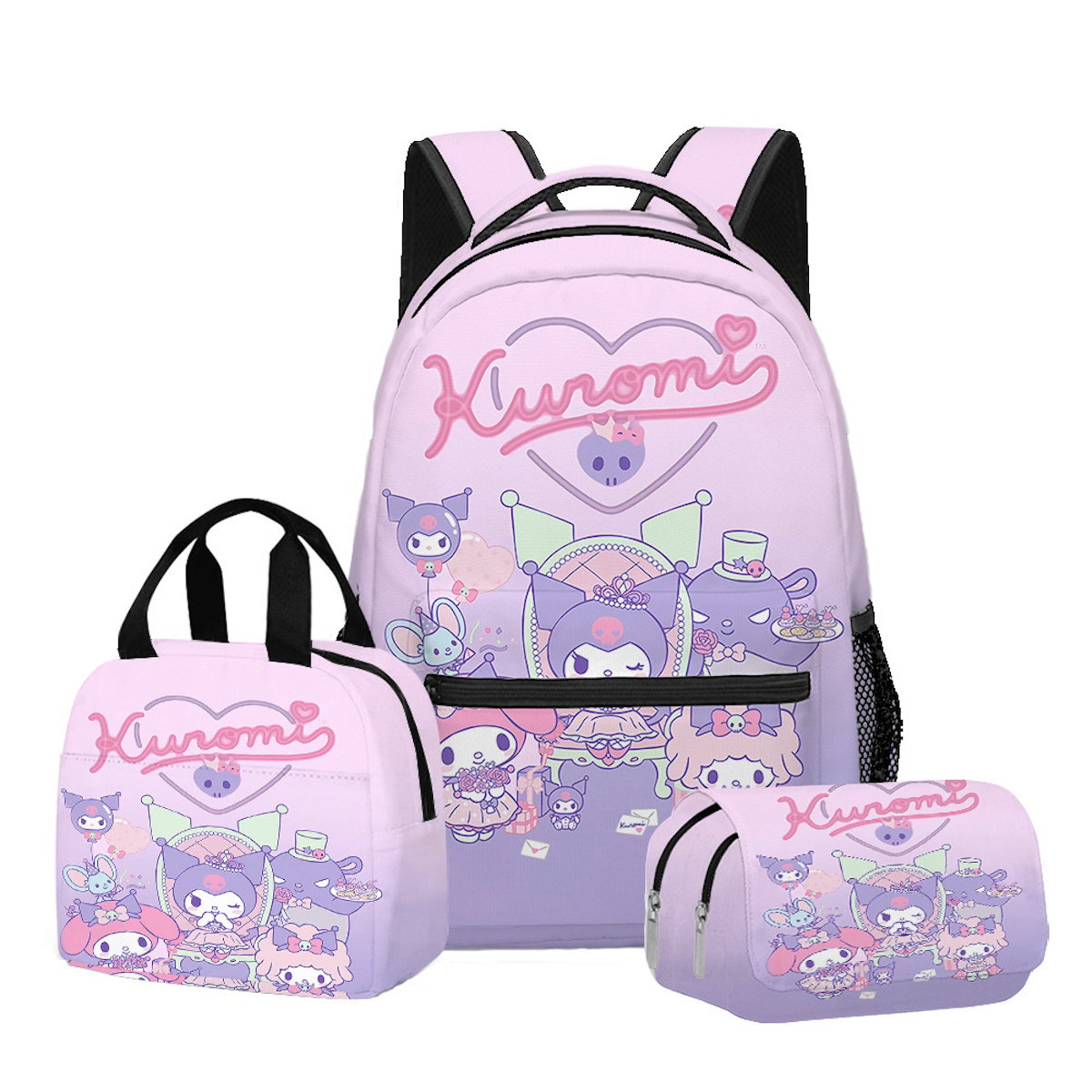 3PCS Kuromi Backpack and Lunchbox Pencil Case Set - ChildAngle