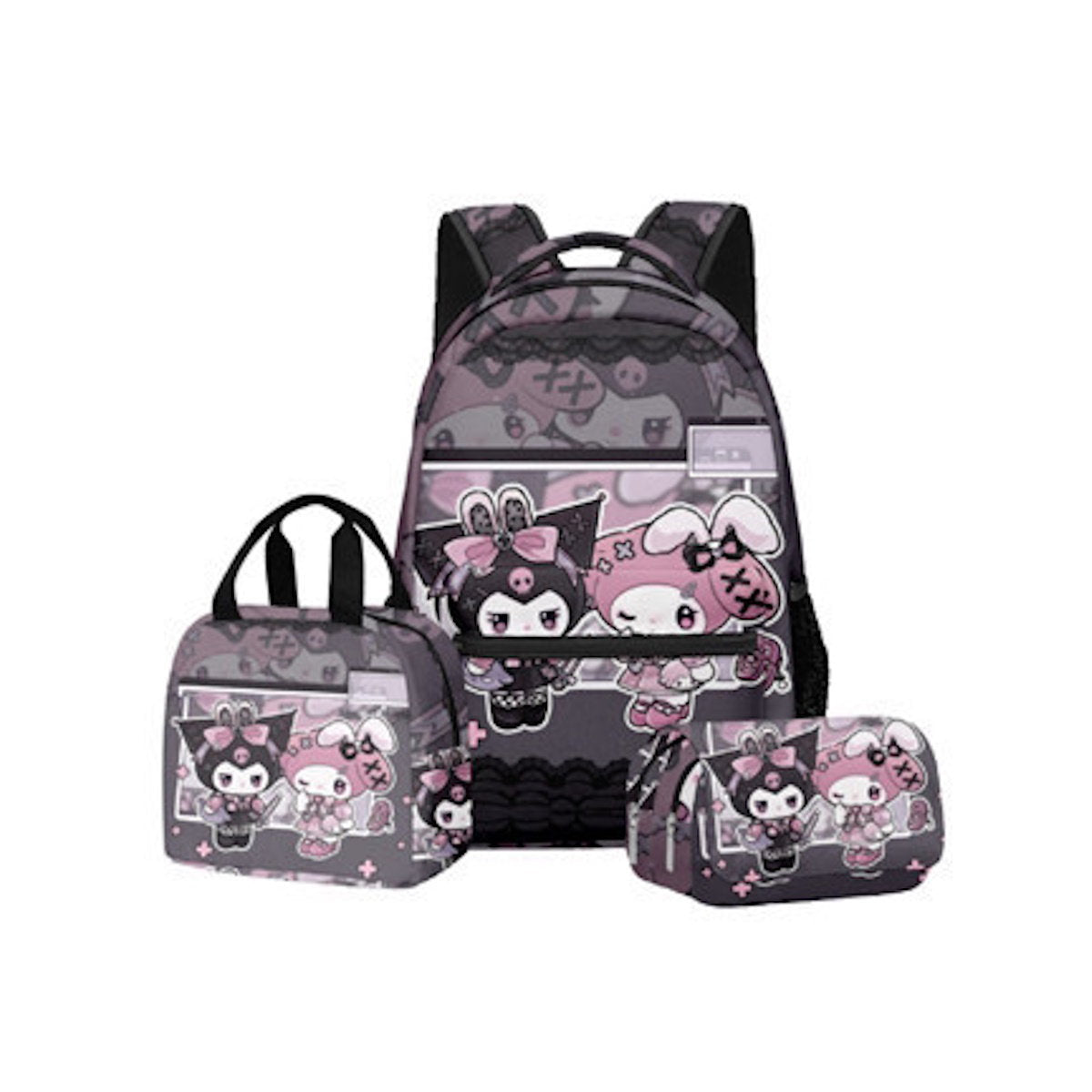 3PCS Kuromi Backpack and Lunchbox Pencil Case Set - ChildAngle