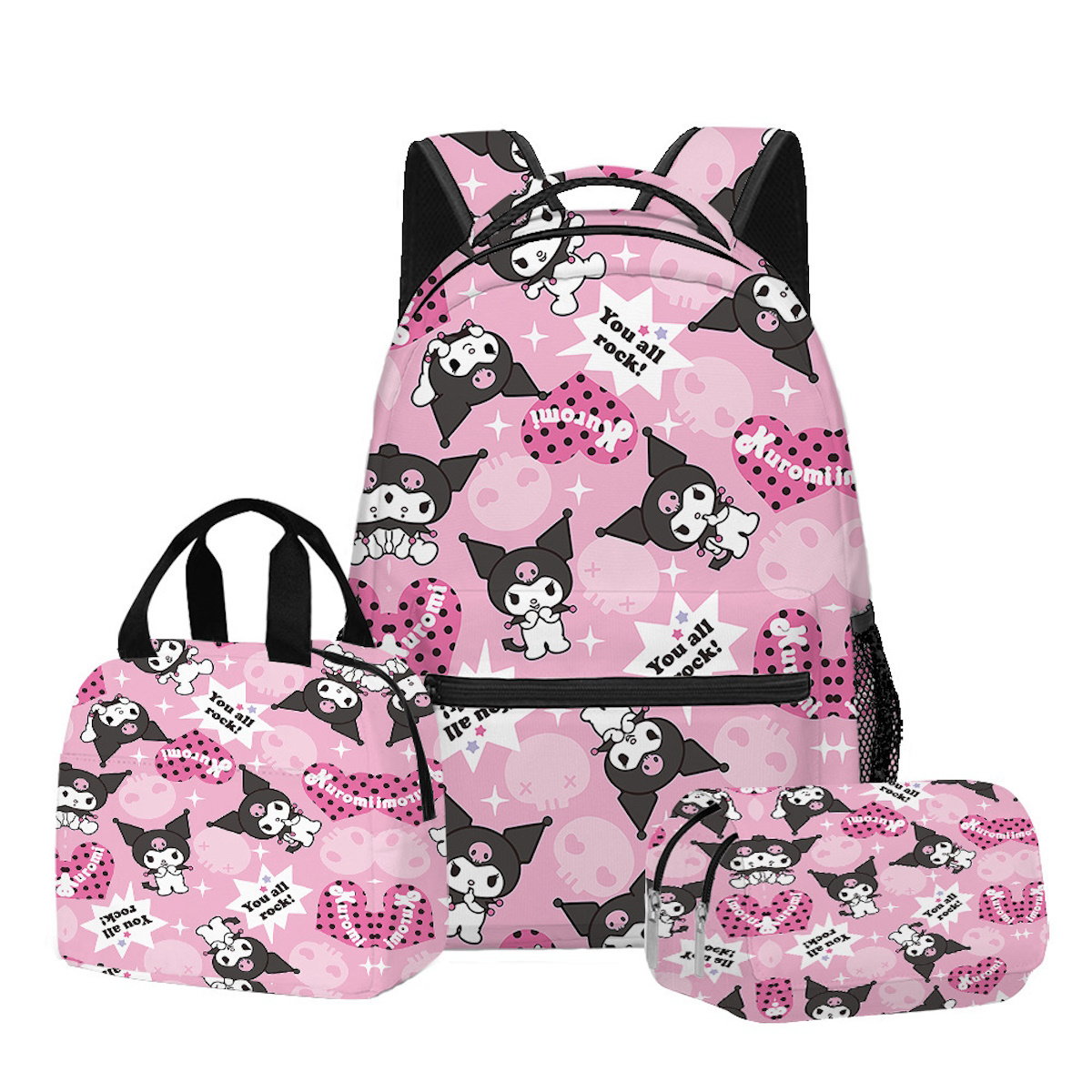 3PCS Kuromi Backpack and Lunchbox Pencil Case Set - ChildAngle