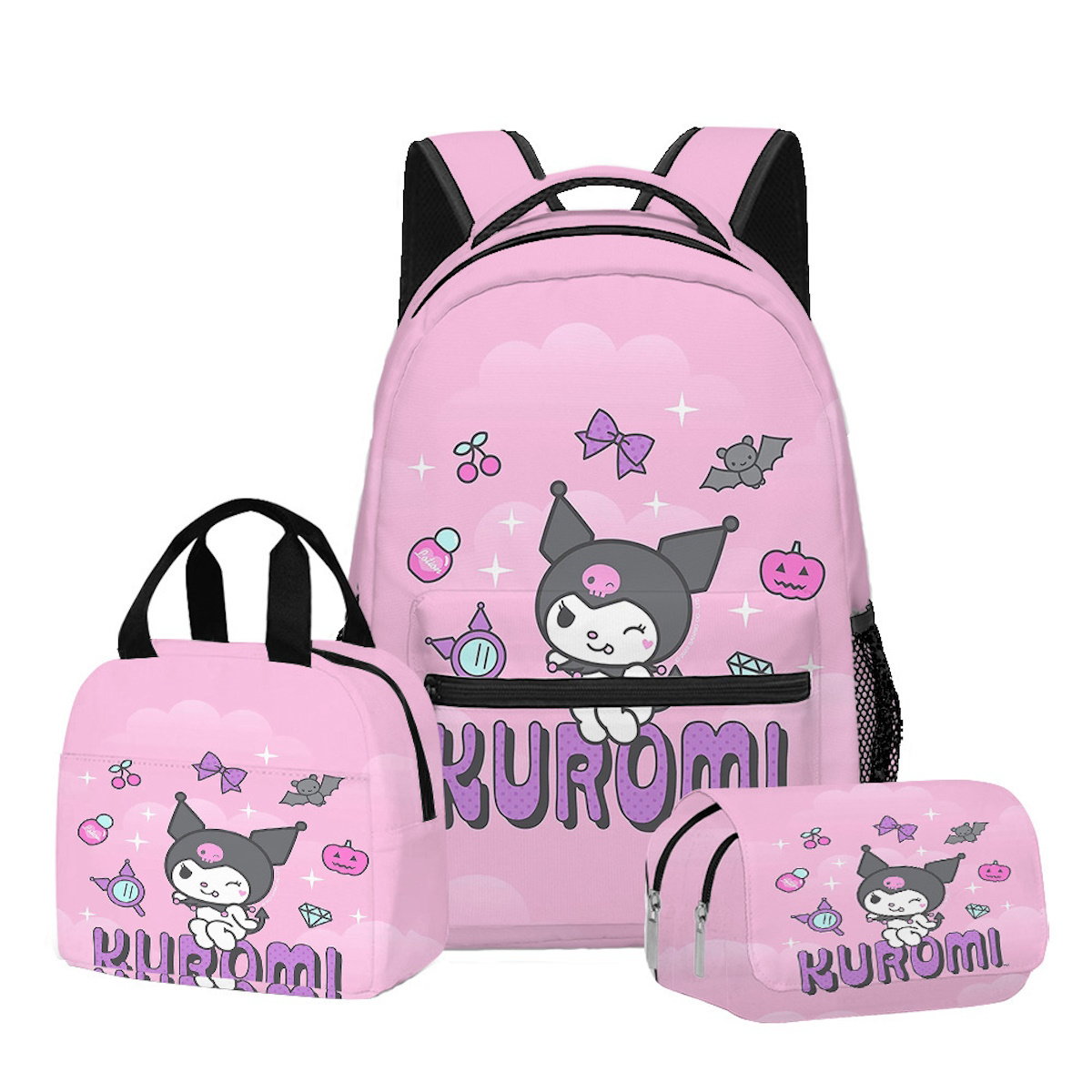 3PCS Kuromi Backpack and Lunchbox Pencil Case Set - ChildAngle