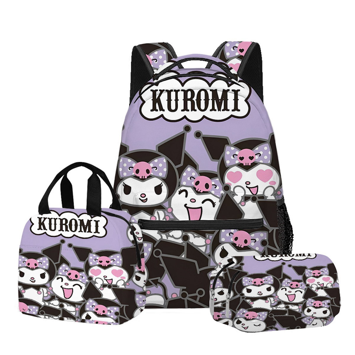 3PCS Kuromi Backpack and Lunchbox Pencil Case Set - ChildAngle