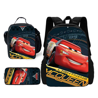 3PCS Lightning McQueens Pixar Cars Backpack and Lunchbox Pencil Case Set - ChildAngle