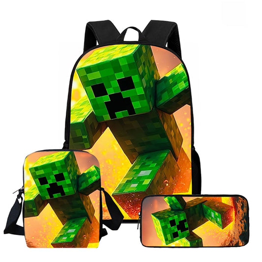 3PCS Minecraft Backpack and Lunchbox Pencil Case Set - ChildAngle
