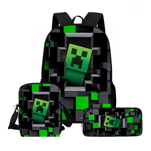 3PCS Minecraft Backpack and Lunchbox Pencil Case Set - ChildAngle