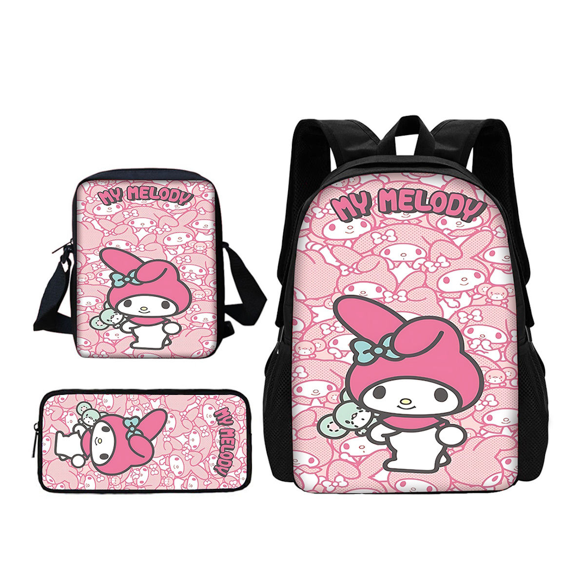 3PCS My Melody Backpack and Lunchbox Pencil Case Set - ChildAngle