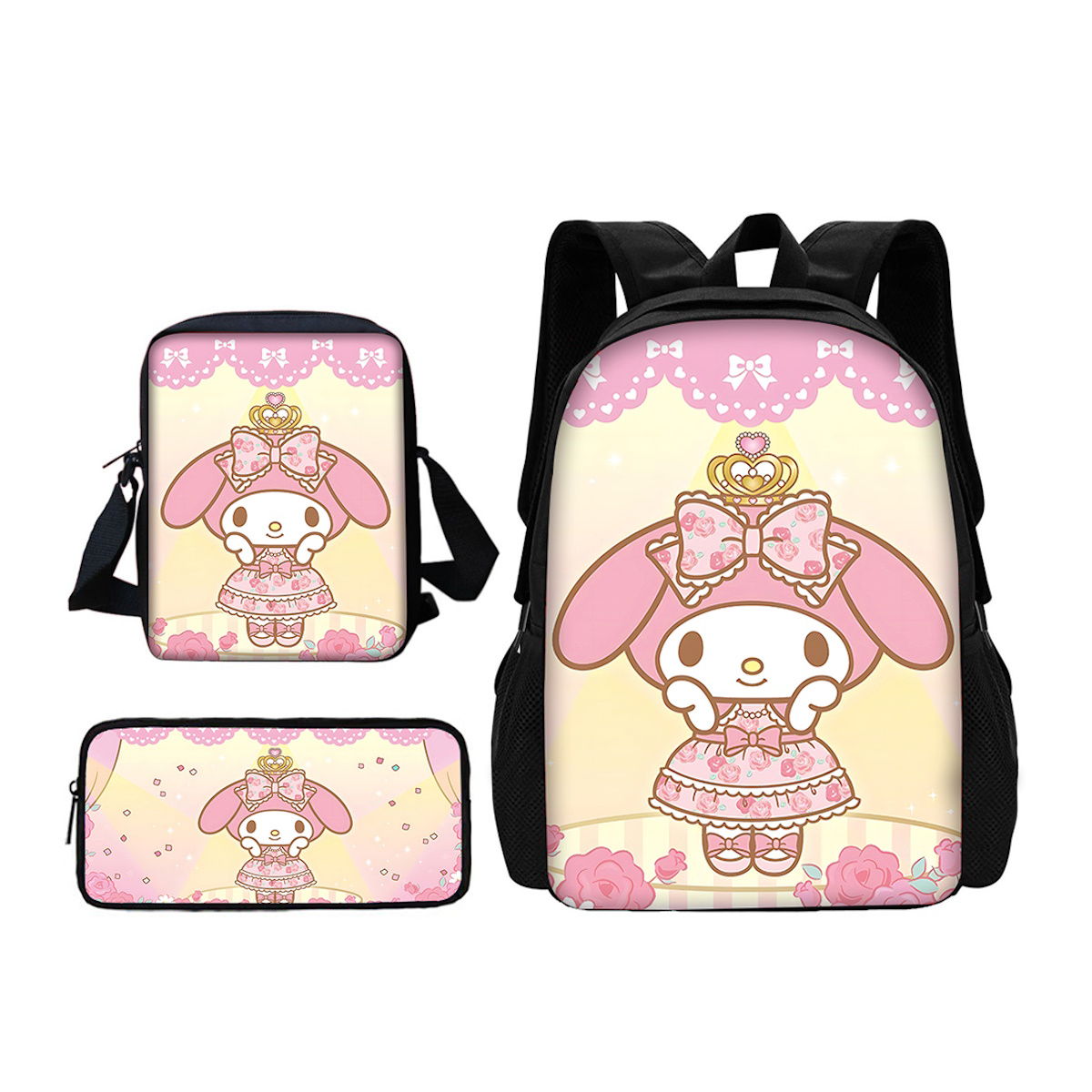 3PCS My Melody Backpack and Lunchbox Pencil Case Set - ChildAngle