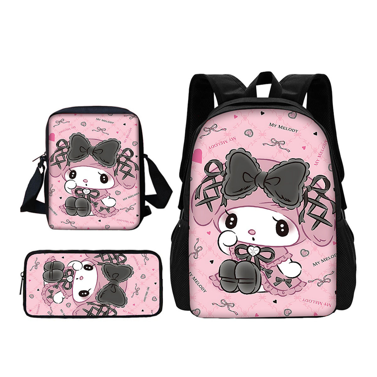 3PCS My Melody Backpack and Lunchbox Pencil Case Set - ChildAngle