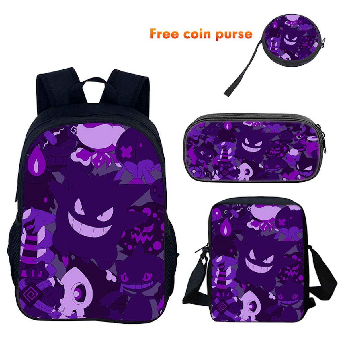 3PCS Pokemon Backpack and Lunchbox Pencil Case Set - ChildAngle 3PCS Backpack with Lunchbox