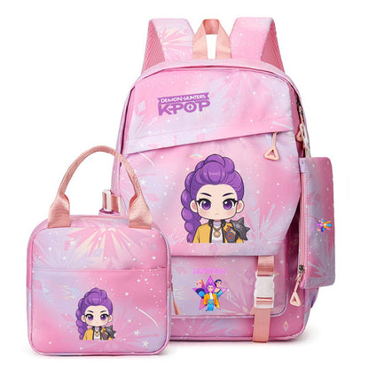 3PCS Preppy Style KPop Demon Hunter Backpack and Lunchbox Pencil Case Set - ChildAngle