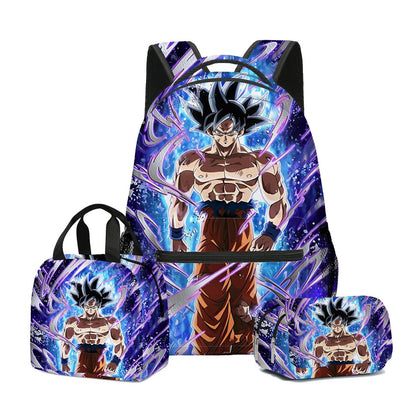 3PCS Saiyan Goku Dragon Ball Backpack and Lunchbox Pencil Case Set - ChildAngle