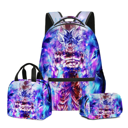 3PCS Saiyan Goku Dragon Ball Backpack and Lunchbox Pencil Case Set - ChildAngle