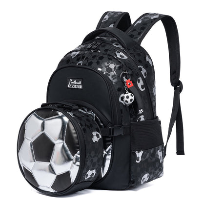 3PCS Soccer Basketball Sports Themed Backpack and Lunchbox Pencil Case Set - ChildAngle