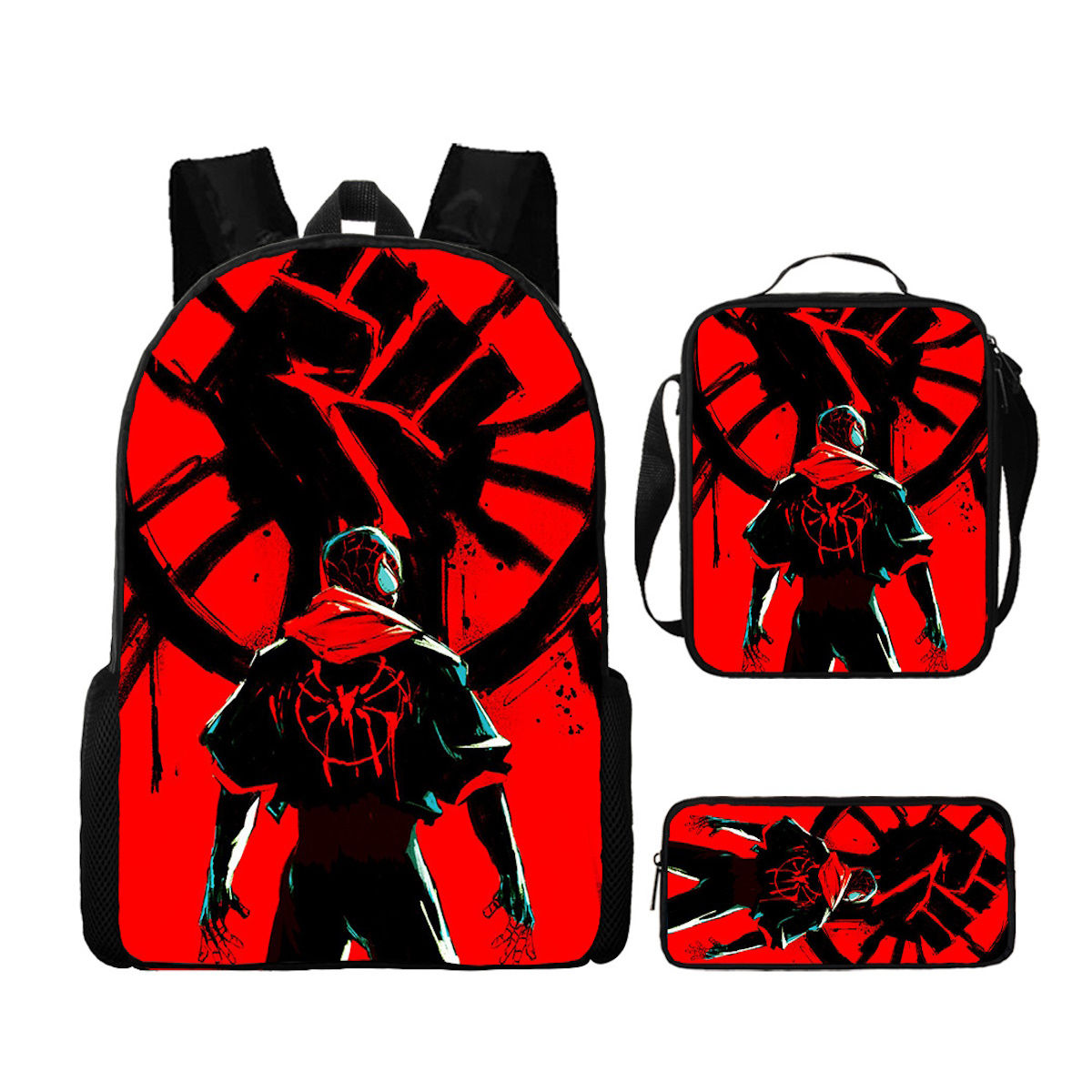 3PCS Spiderman Backpack and Lunchbox Pencil Case Bundle Set - ChildAngle