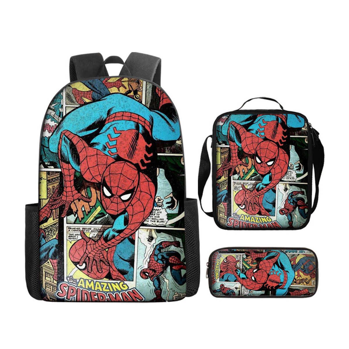 3PCS Spiderman Backpack and Lunchbox Pencil Case Bundle Set - ChildAngle