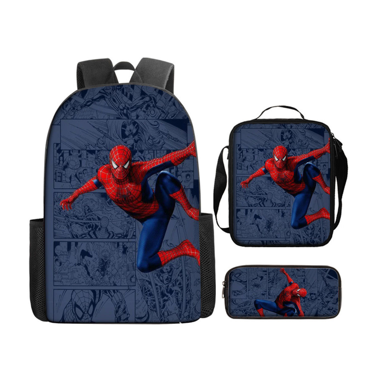 3PCS Spiderman Backpack and Lunchbox Pencil Case Bundle Set - ChildAngle