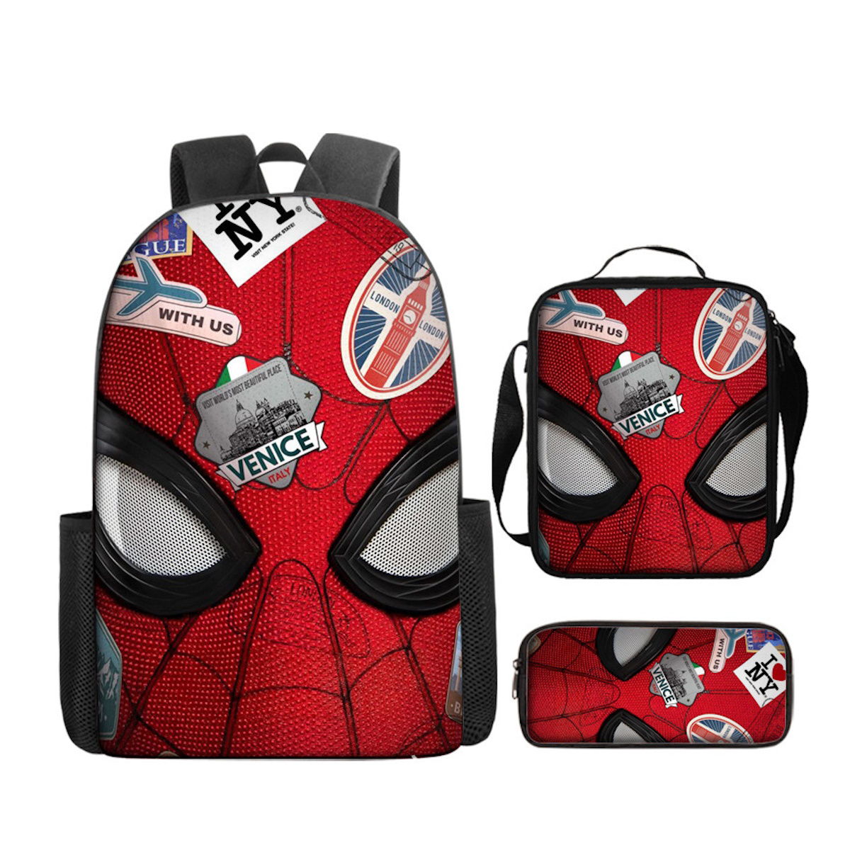 3PCS Spiderman Backpack and Lunchbox Pencil Case Bundle Set - ChildAngle