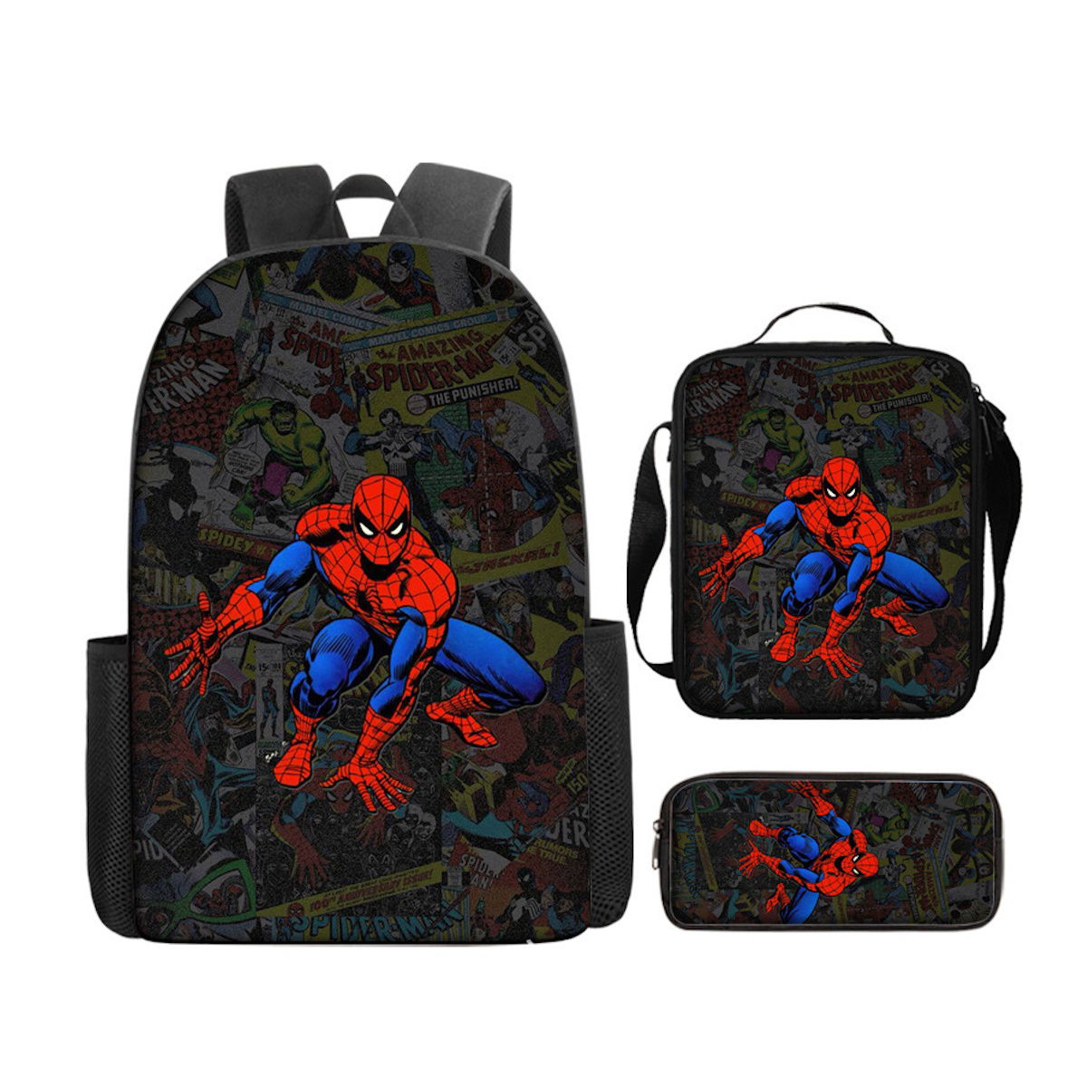 3PCS Spiderman Backpack and Lunchbox Pencil Case Bundle Set - ChildAngle